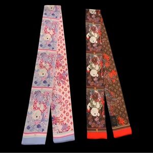 Twill Scarves / Multifunction skinny scarf for handbag